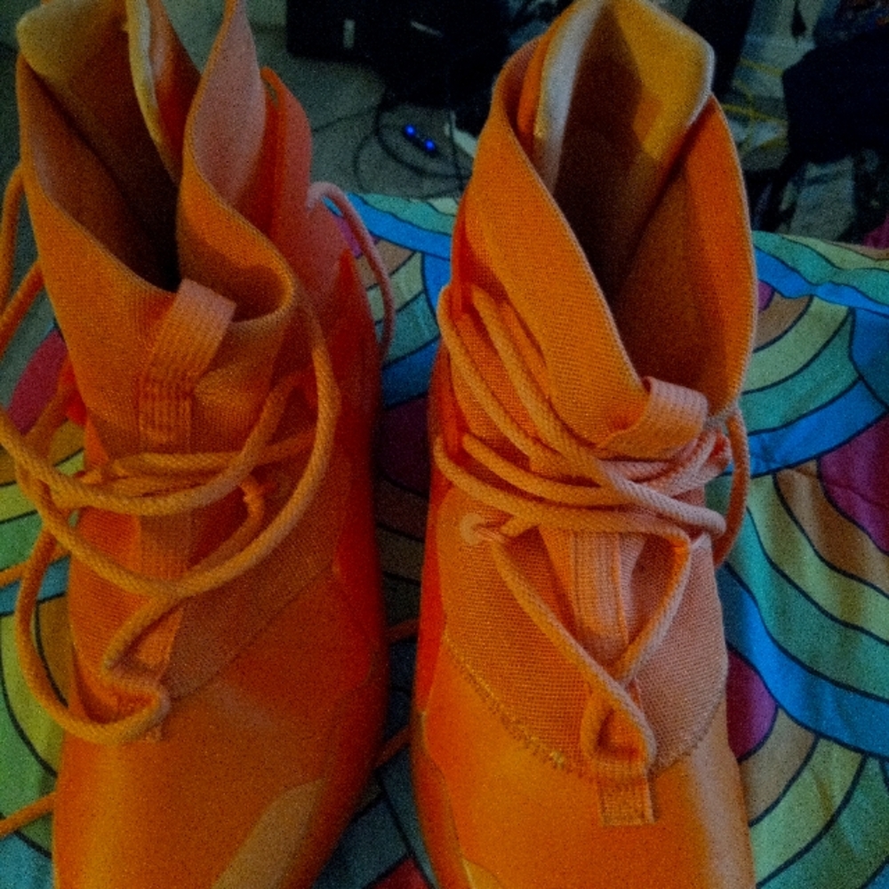 Vibrant Orange High-Top Sneakers